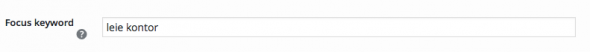 SEO Yoast fokus nøkkelord