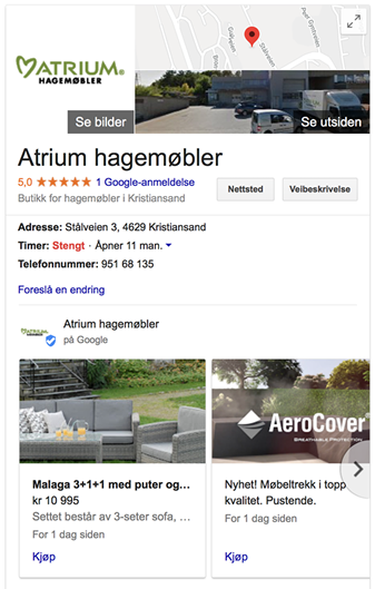 Google Min Bedrift eksempel